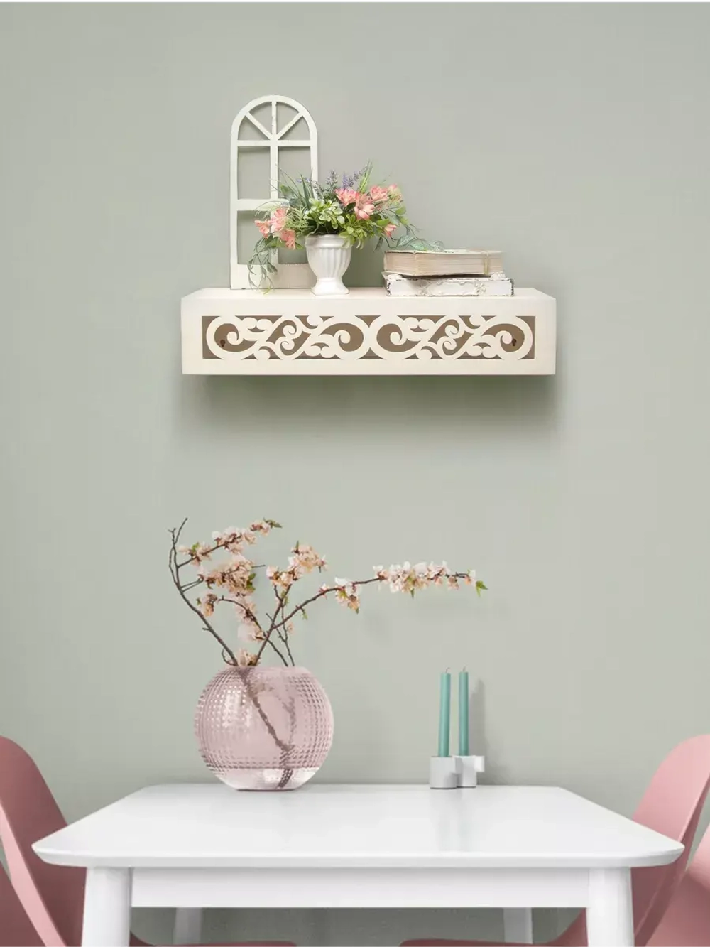 Полка настенная навесная 60 см