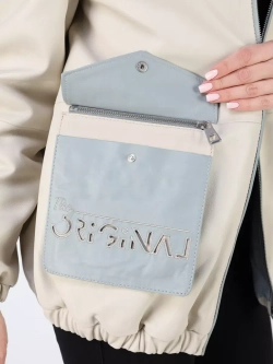 Кожаная куртка демисезонная с капюшоном