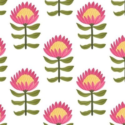 Протея. Большие австралийские цветы. Яркий цветочный принт