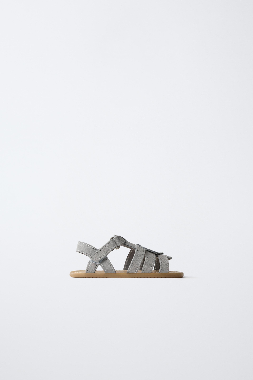 ZARA КОЖАНЫЕ САНДАЛИИ BAREFOOT С РЫБКОЙ, ГОЛУБОЙ