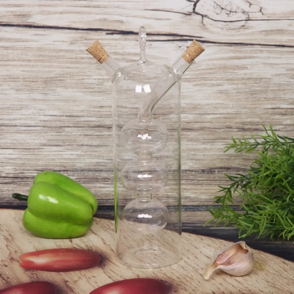 Бутылка стеклянная для специй 500мл «Хай-Тек» с пробковой крышкой, шарики