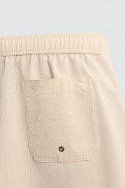 ZARA ДЛИННЫЕ ПЛАВКИ ИЗ ЖАТОЙ ТКАНИ, КАМЕННЫЙ