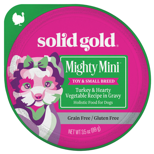 Solid Gold, Mighty Mini ™, для собак и собак мелких пород, с индейкой и овощами в соусе, 99 г (3,5 унции)