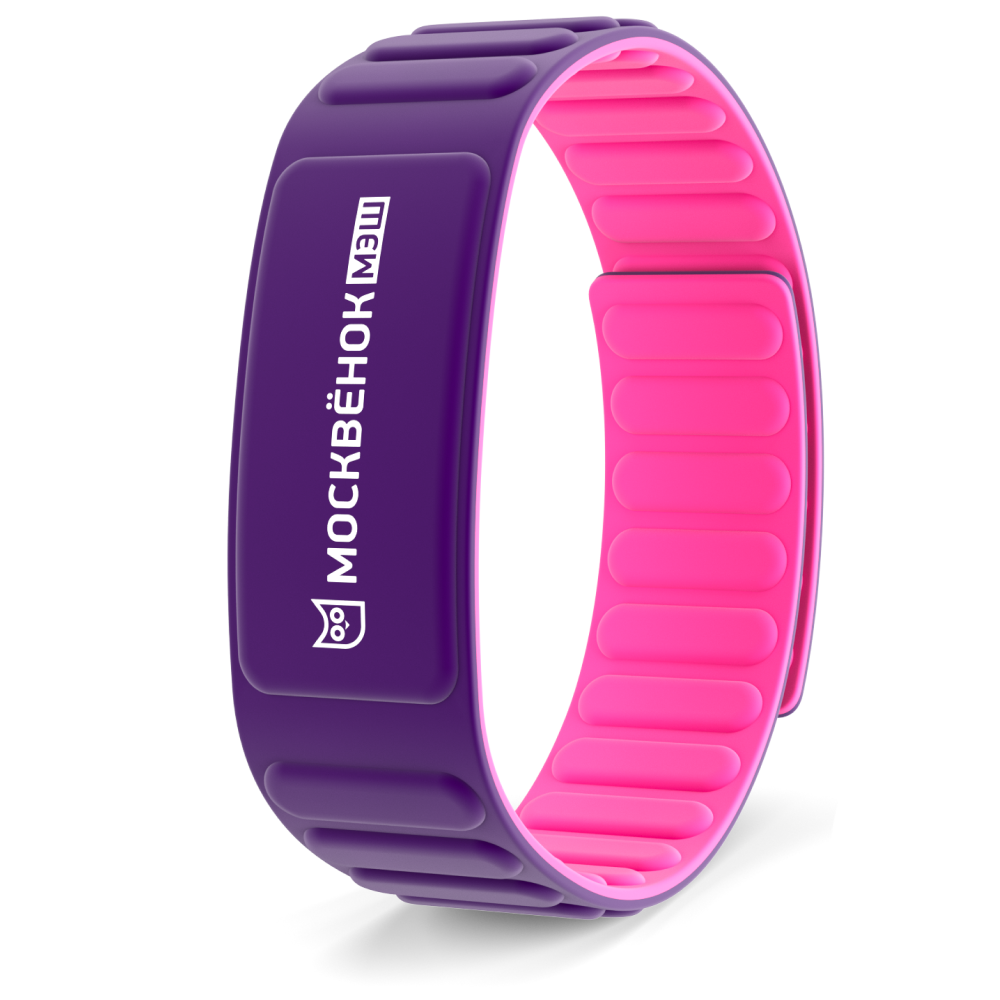 Браслет Москвёнок MAGNETIC фиолетовый/розовый (проход + питание)