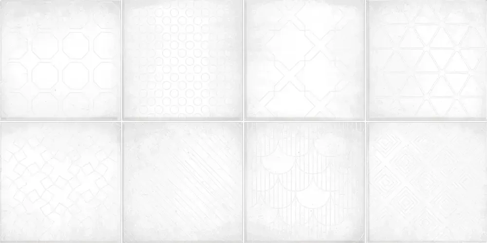 Настенная плитка ALMA Ceramica TWU09RCD010 Richard 50x24.9 белая глянцевая рельефная под мозаику