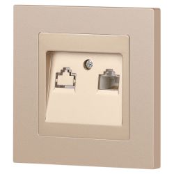 Розетка Intro Accent 6-303-04 информационная RJ45, IP20, СУ, шампань | Intro