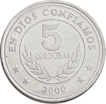 5 кордоб 2000 Никарагуа