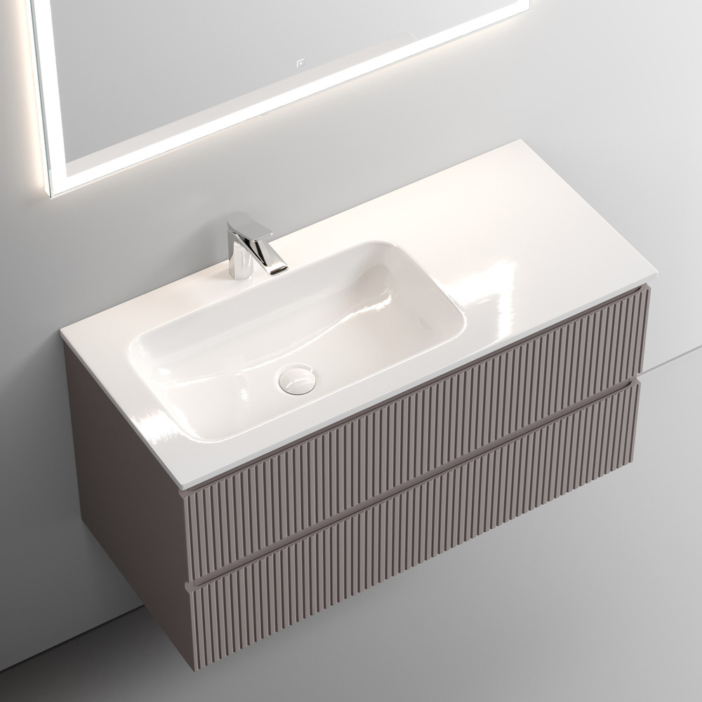 Тумба подвесная под раковину Sancos Snob T левая, Doha Soft 995х445х500