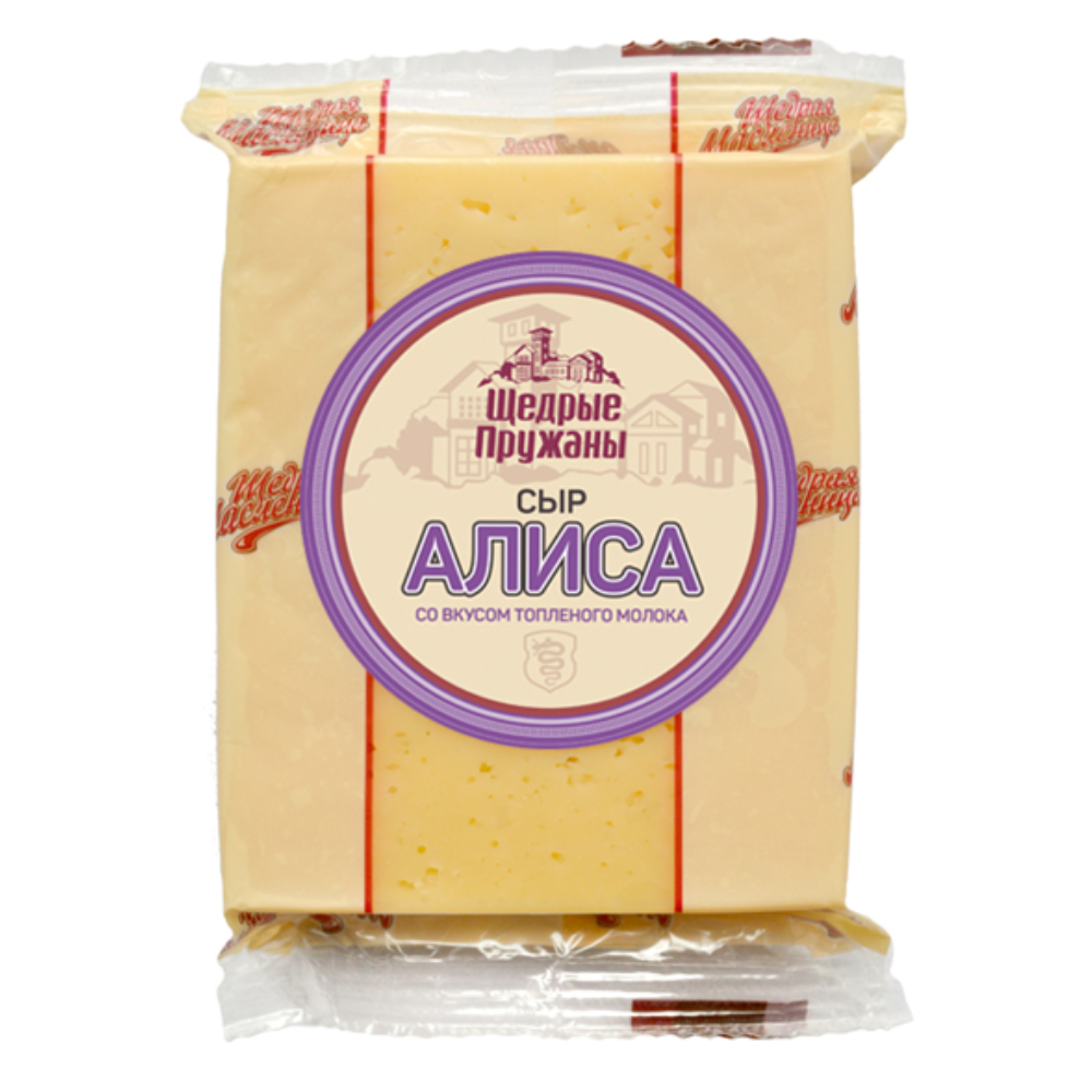 Сыр Алиса 50% Щедрые Пружаны 200 гр
