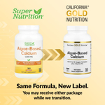 California Gold Nutrition, кальций из водорослей, добавка с кальцием, витамином D3 и магнием, органическая клубника, малина и голубика, 180 таблеток