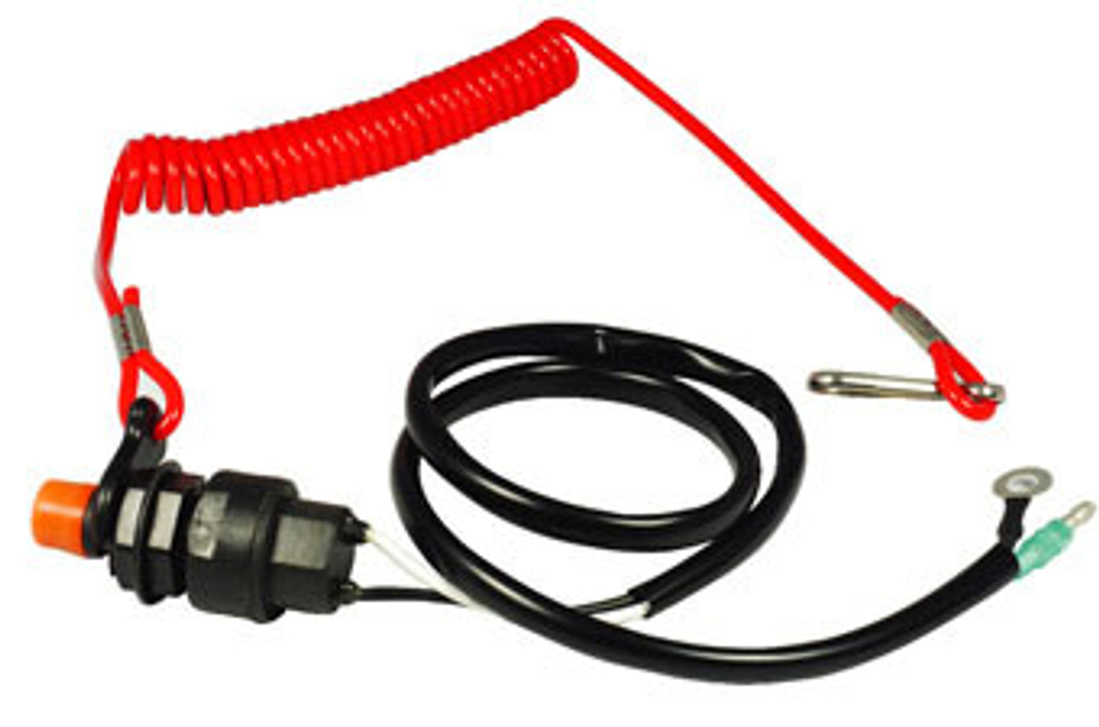 Кнопка с чекой для ПЛМ, провод 60 см, замыкание цепи при выдернутой чеке