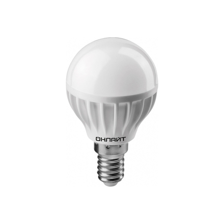 Лампа светодиодная LED матовая Онлайт, E14, G45, 6 Вт, 4000 K, холодный свет