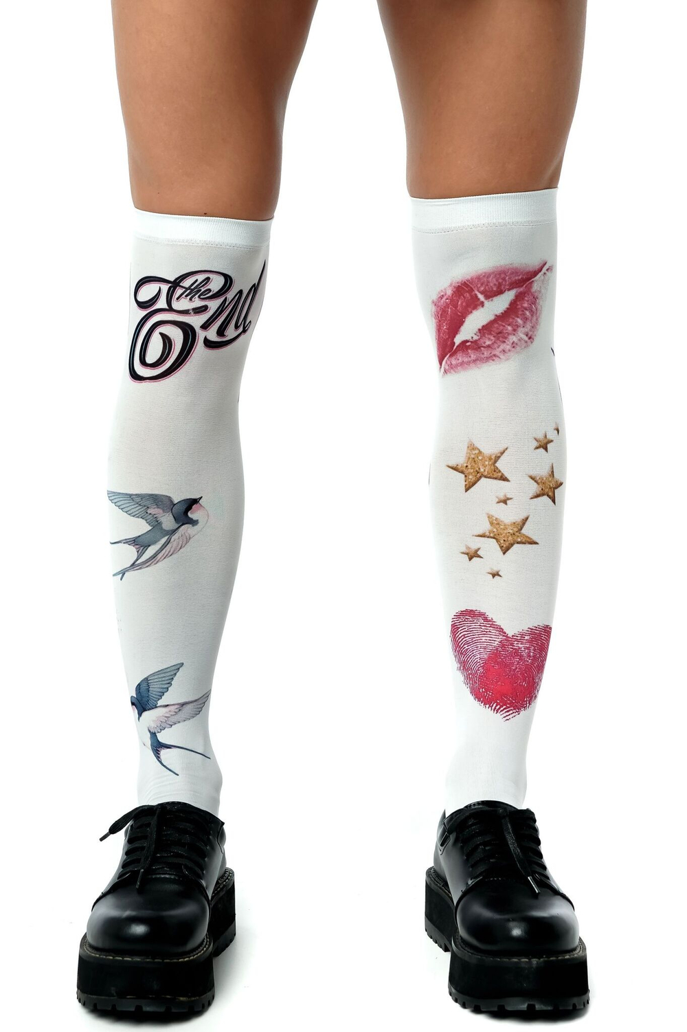 Белые гольфы с цветными рисунками (Цвет: белый)