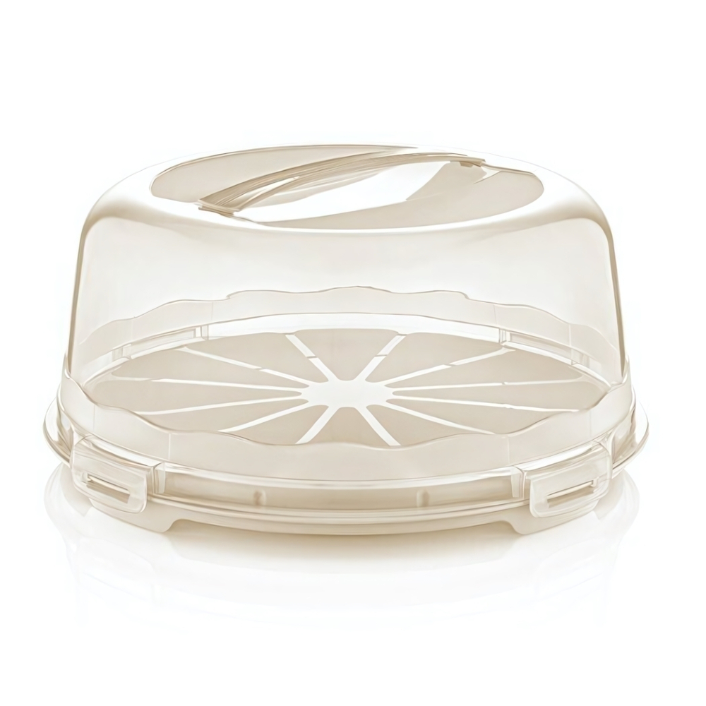 Тортница круглая цвет кремовый