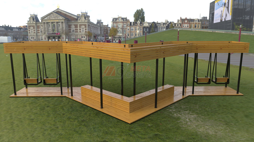 Навес с качелями