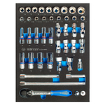 Набор торцевых головок 3/8&quot; с принадлежностями, ложемент, 44 предмета KING TONY 9-3544MRV