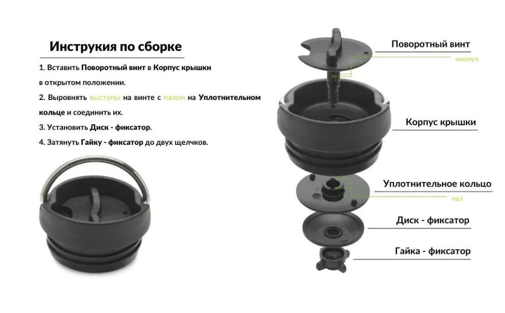 Малый ремкомплект для крышек Klean Kanteen TKWide Cafe Cap Taupe бежевый