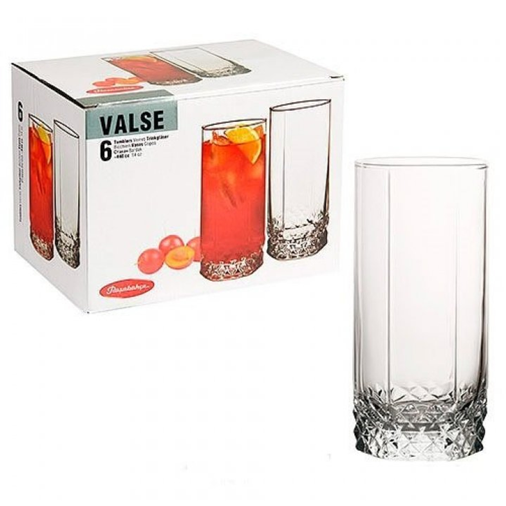Набор стаканов 6 шт 275 мл, VALSE стеклянные, высокие