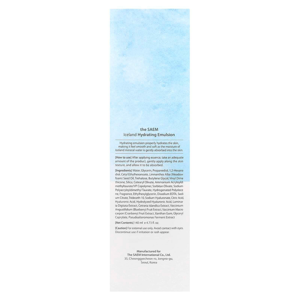 The Saem, Исландская увлажняющая эмульсия, 140 мл (4,73 жидк. унц.)