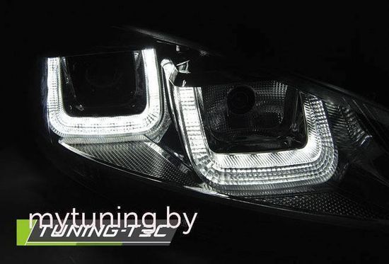 Передние фары для Volkswagen Golf VI (08-12) Black Chrome Line