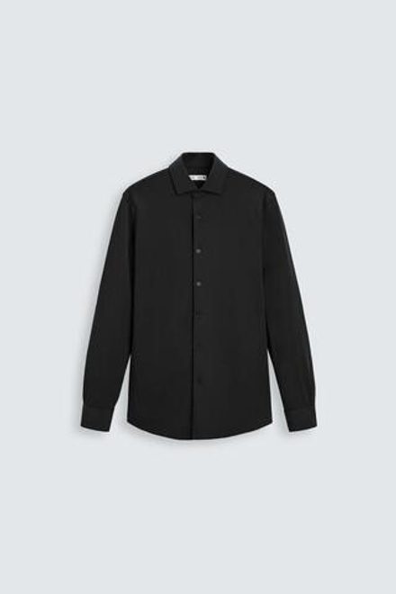 ZARА РУБАШКА ИЗ ЭЛАСТИЧНОЙ РЕЛЬЕФНОЙ ТКАНИ, ЧЕРНЫЙ