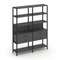 Shelf System Двухсекционный стеллаж пятиярусный с ящиками SN.STM-522 Антрацит/Металл Черный 1590*400