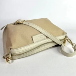 Женская светло-бежевая сумка-шоппер из натуральной кожи