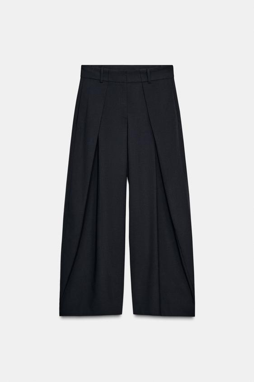 ZARA ОБЪЕМНЫЕ БРЮКИ С ЗАЩИПАМИ — ZW COLLECTION, МОРСКОЙ ТЕМНО-СИНИЙ