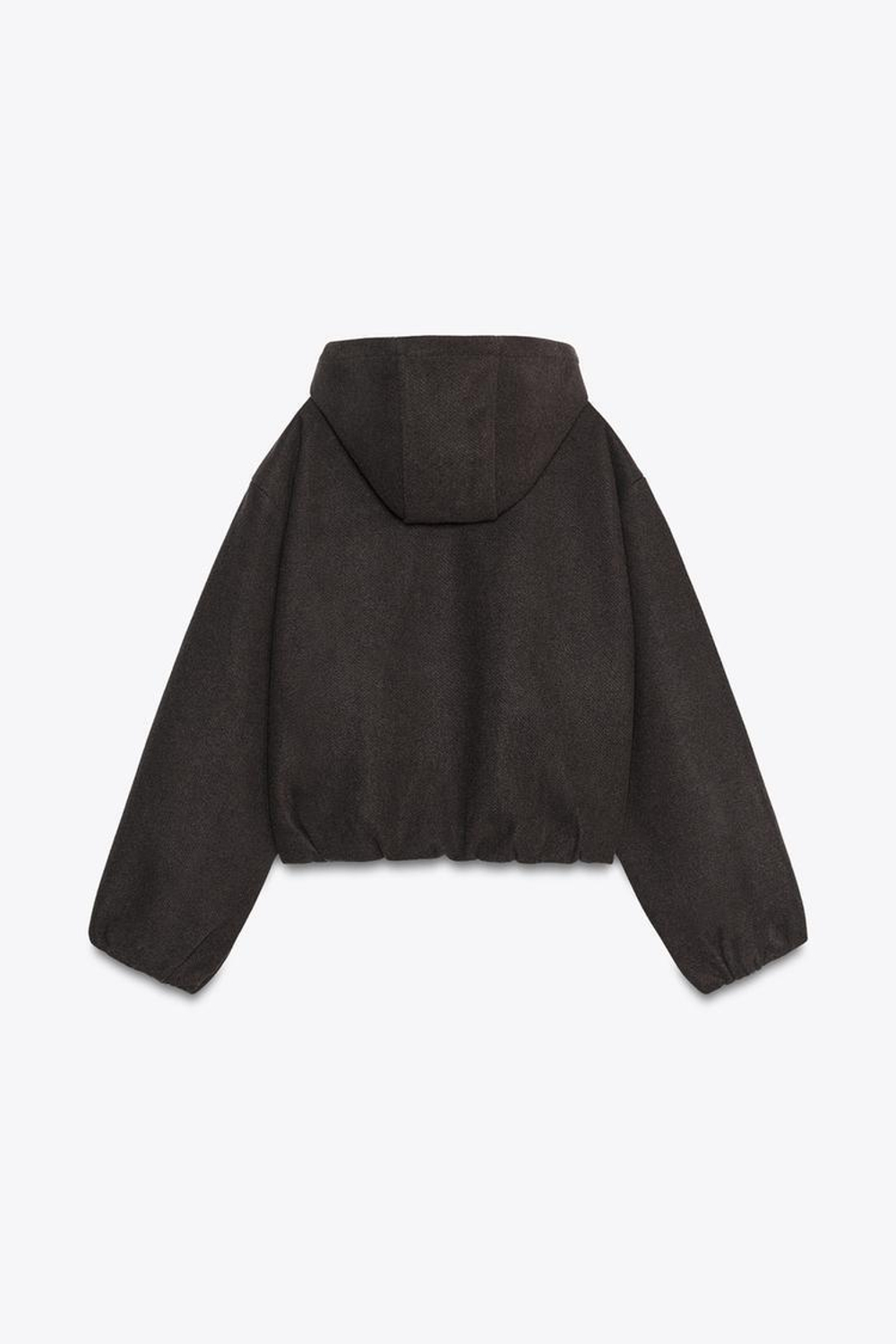 ZARA КУРТКА С КАПЮШОНОМ И ЭЛАСТИЧНЫМ НИЗОМ, КОРИЧНЕВЫЙ