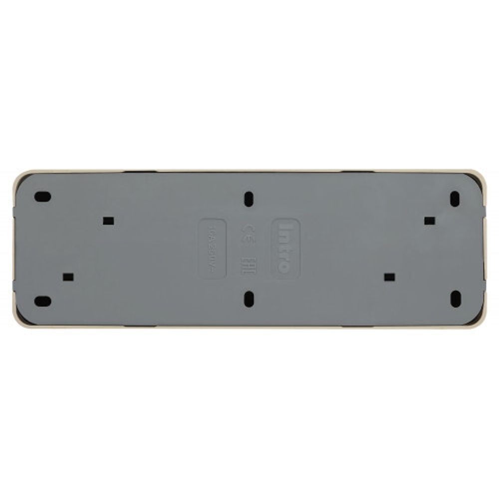 Розетка Intro Quadro 2-208-02 с заземлением четырехместная 4х2P+E, 16А-250В, IP20, ОУ, слоновая кость