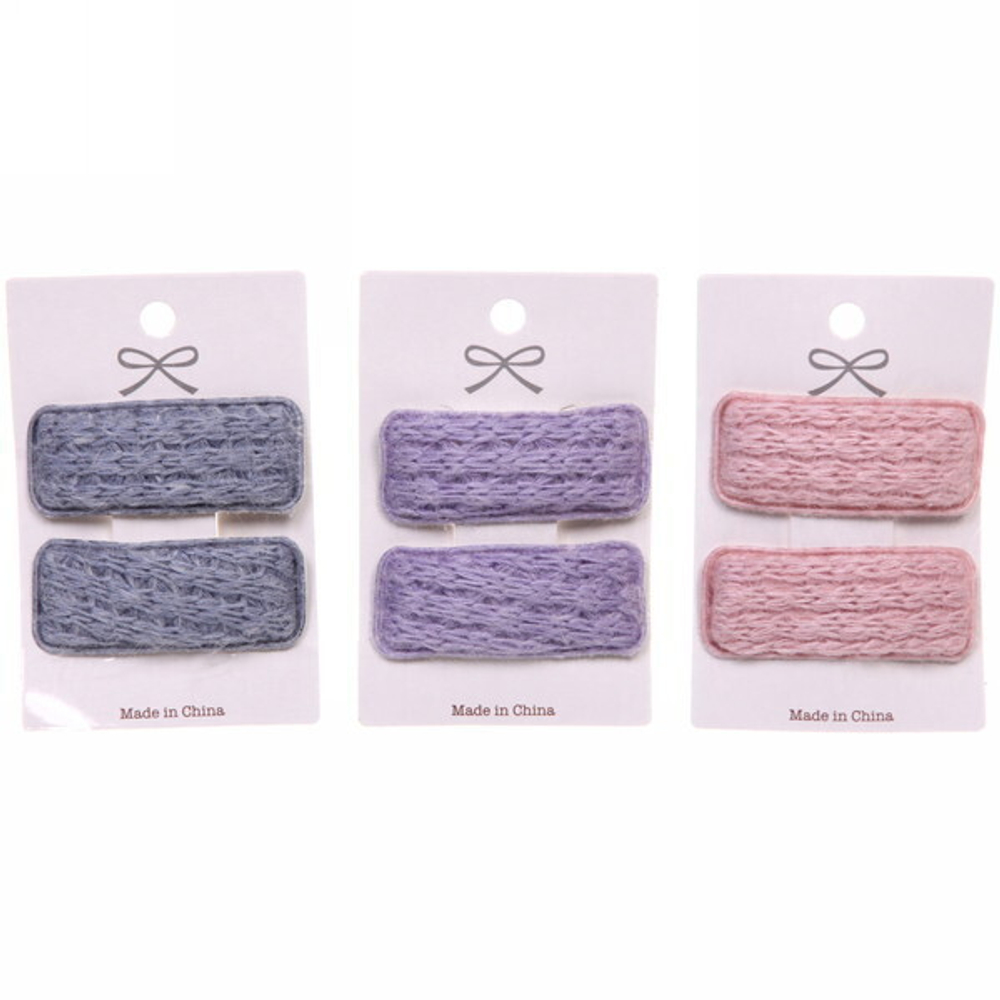 Зажимы для волос 2шт «New collection - Laura», микс 6 цветов, 6*2см