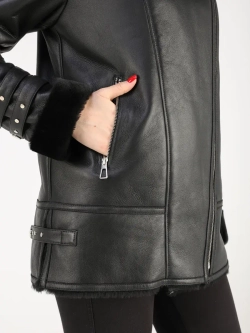 Дубленка зимняя натуральная авиатор оверсайз Турция