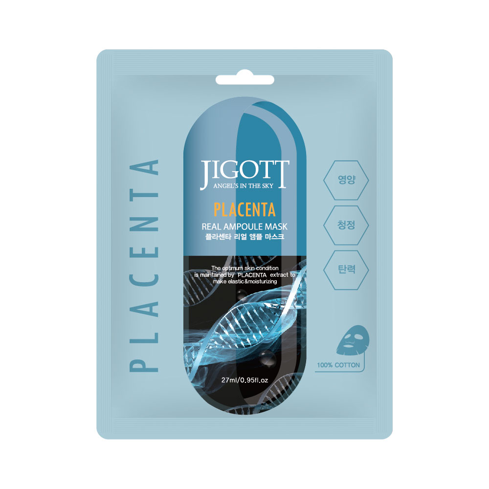 JIGOTT  Тканевая маска для лица ФИТОПЛАЦЕНТА PLACENTA Real Ampoule Mask