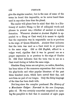 The Slang Dictionary. Or, the Vulgar Words, Street Phrases, and "Fast" Expressions of High and Low Society : Many with Their Etymology and a Few with Their History Traced | John Camden Hotten