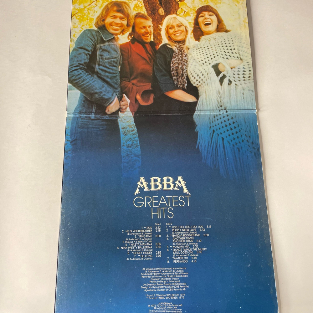 Винтажная виниловая пластинка LP ABBA АББА Greatest Hits (Англия 1976) Mamma Mia
