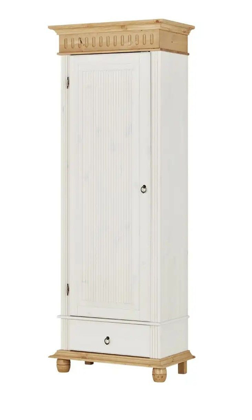 Шкаф Хельсинки для прихожей белый воск/антик