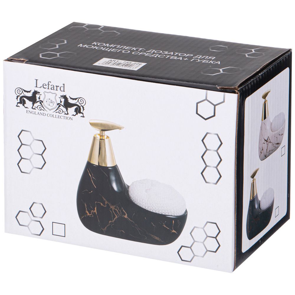 ДОЗАТОР ДЛЯ МОЮЩЕГО СРЕДСТВА "ДУША ПРОВАНСА" 350 МЛ. 11*9 СМ. ВЫСОТА=16 СМ. + ГУБКА (КОР=24ШТ.)