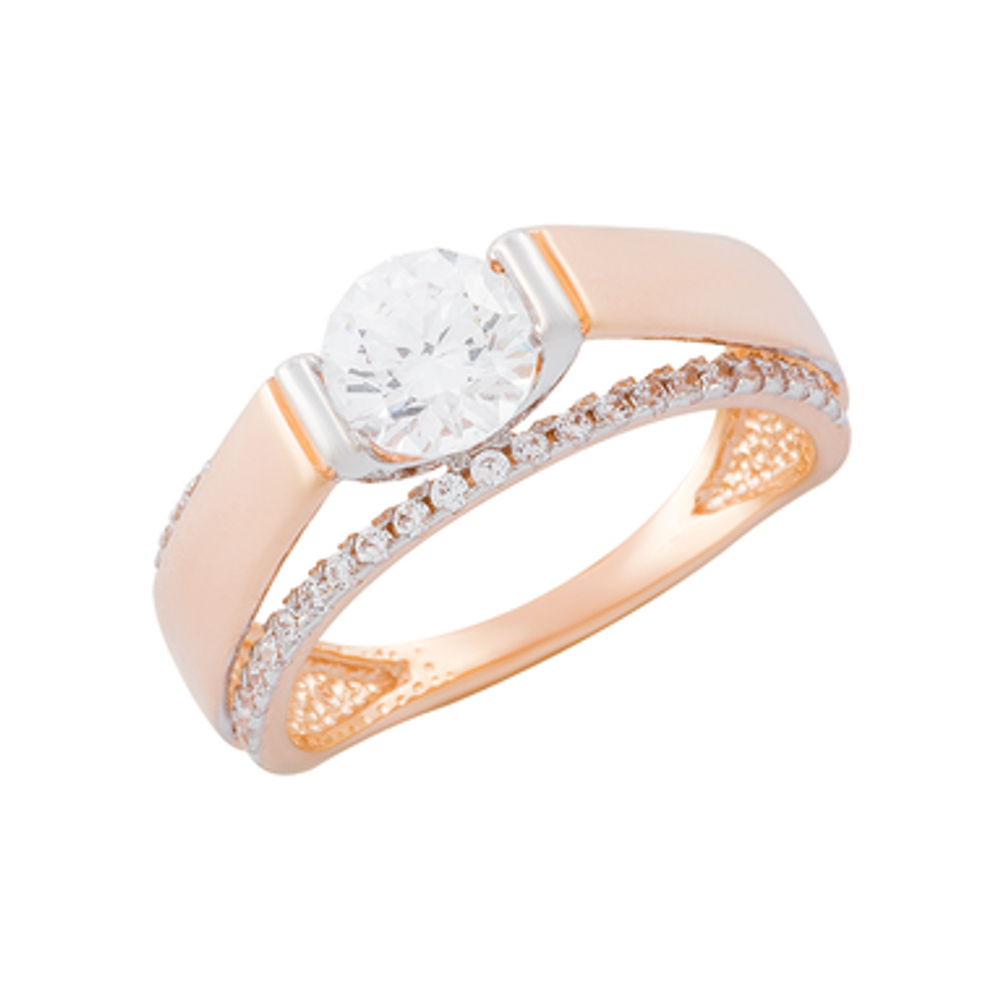 Кольцо из золота с фианитами