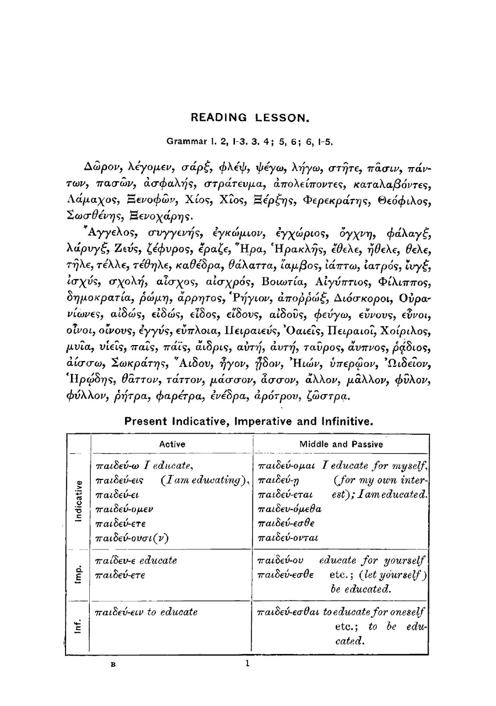 First lessons in Greek. Comprising the noun and the regular verb in -w | Adolf Kaegi