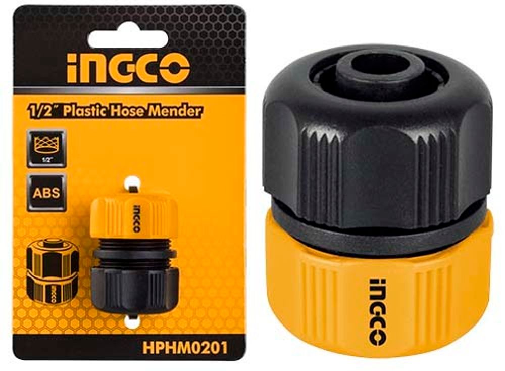 Муфта соединитель для поливочных шлангов 1/2'' INGCO HPHM0201
