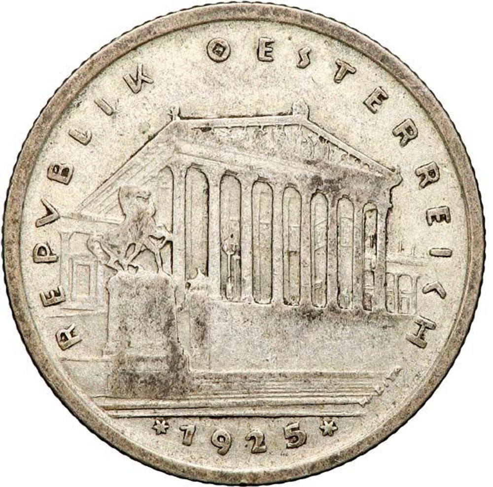 Austria, 1 Schilling, 1925 – Vienna Parliament Building, XF