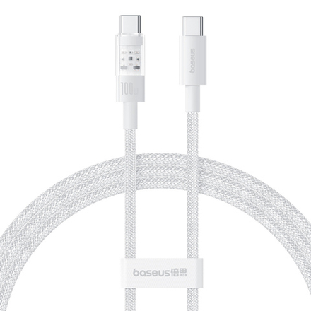 USB-C Кабель Baseus Gem Charging+Data 100W 1-2m - Moon White