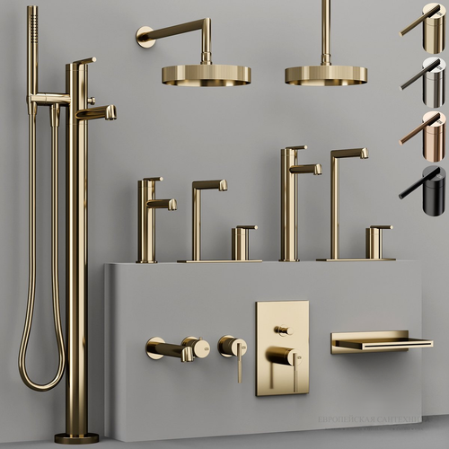 Смеситель для раковины Gessi Ingranaggio, однорычажный, без донного клапана, цвет Warm Bronze PVD