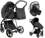 Детская коляска Roan Sol Vintage Luxury 2.0 3 в 1 с автокреслом Pituso Baesa Pro Black,Beige Canopy PIX/55/D Pixel/Dark/Nickel/руч.Cappuccino