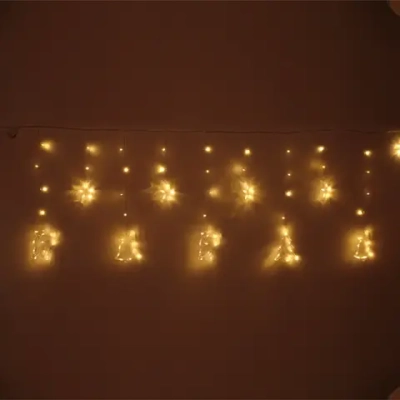 Гирлянда для дома БАХРОМА «Волшебство» ш2,5 м* в0,6/0,9м 120 ламп LED, 8 реж, IP-20, Теплый белый (возможность соединения)