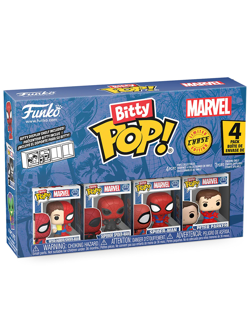 Фигурка Funko Bitty POP! Marvel Spider-Man Parker Split+Superior+Spider-Man+Chase (1 of 4) 4PK 85704
