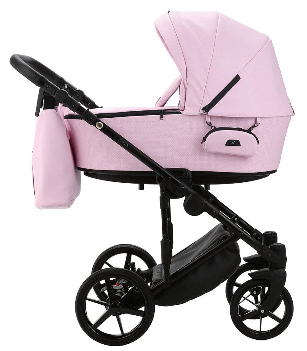 Детская коляска Adamex Zico Deluxe 2 в 1 Z-SA16 РОЗОВ. ЗЕФИР КОЖА