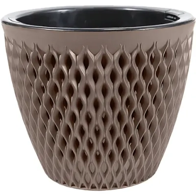 Кашпо для цветов пластиковое 3л d-17,1см «Версаль» Мокачино