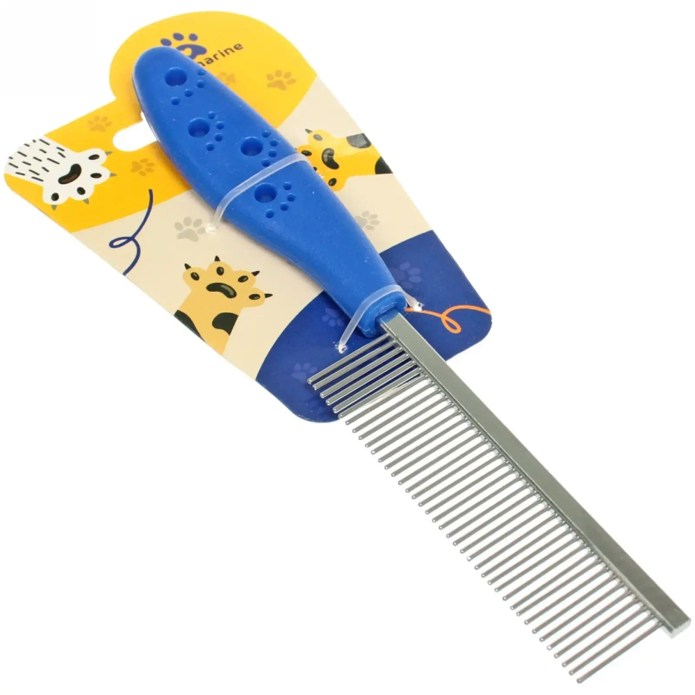 Расческа для собак и кошек «Алиса», для всех видов шерсти, цвет синий, 20см (блистер)