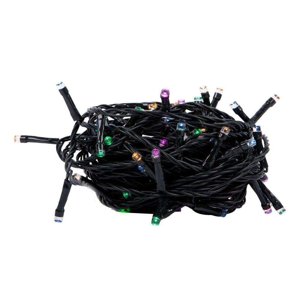 ULD-S1000-100-DGA MULTI-2 IP20 Гирлянда светодиодная. 10м. 100 светодиодов. Голубой. желтый. зеленый. розовый свет. Провод зеленый. ТМ Uniel